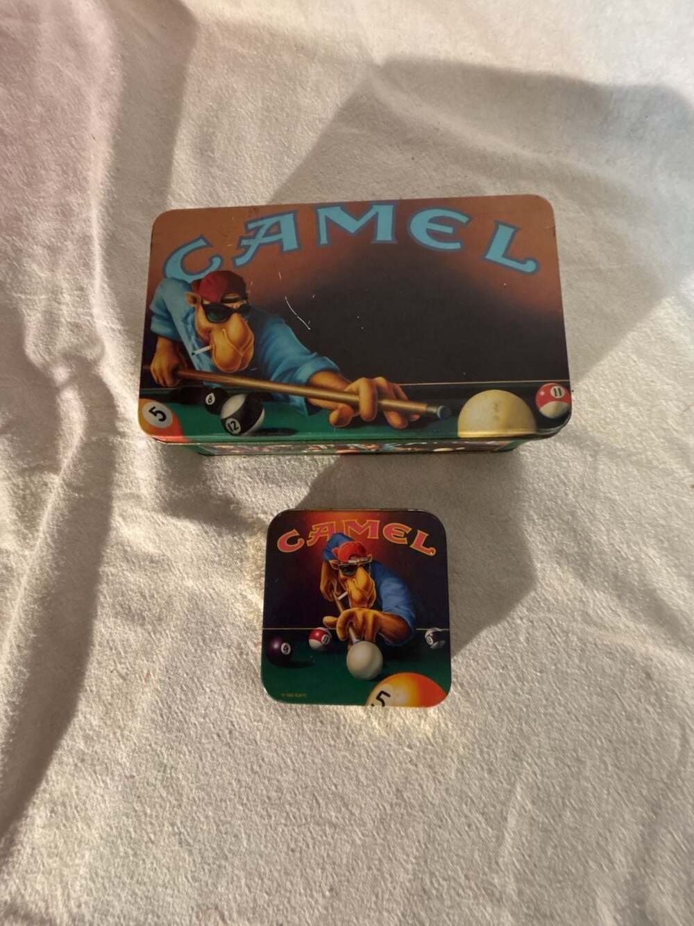 Camel Joe Cool Pool Billiards Vintage Metal Tin